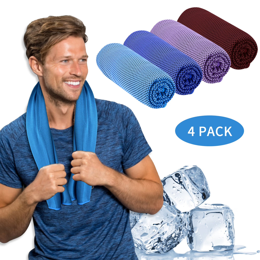 4 Packs Cooling Towel, Cooling Towels for Neck and Face Cool Towel for Fitness Sports Towel