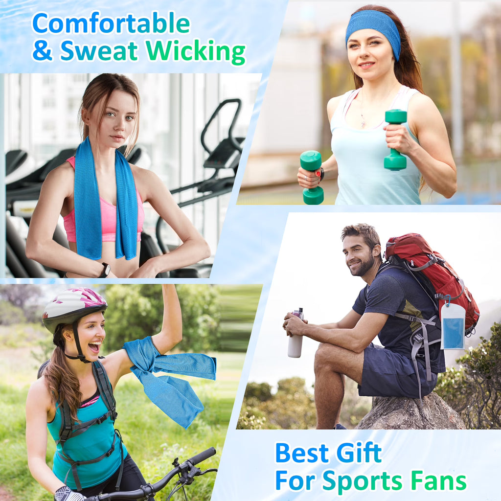 4 Packs Cooling Towel, Cooling Towels for Neck and Face Cool Towel for Fitness Sports Towel