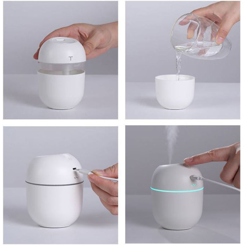 200ml Mini Portable Humidifier with USB Charging &amp; LED Night Light